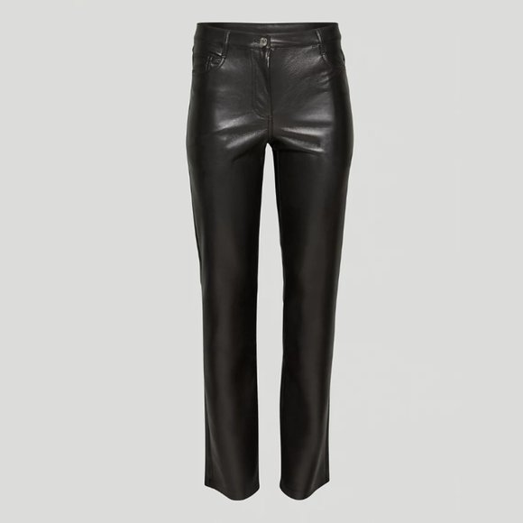 Aritzia Wilfred Melina Low Rise Pant in Black Vegan Leather - Picture 3 of 9